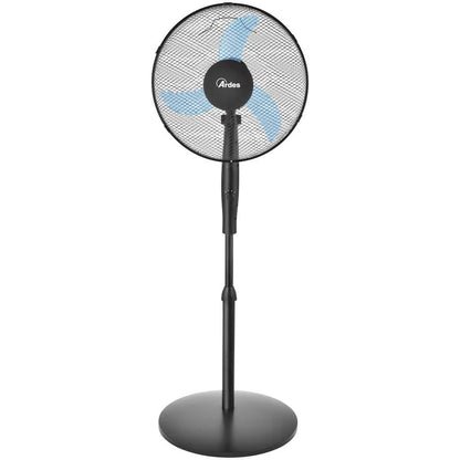 Ardes EASY 41PB PLUS Ventilatore da Pavimento 50W 40 cm con Oscillazione Automatica, Altezza Regolabile fino a 130 cm, Inclinazione Regolabile, 3 Velocità Silenziose e 3 Pale